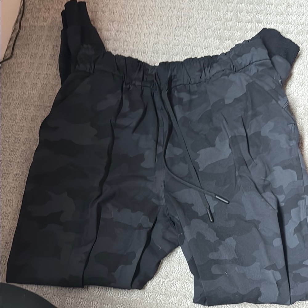 Black Camouflage Jogger Shorts